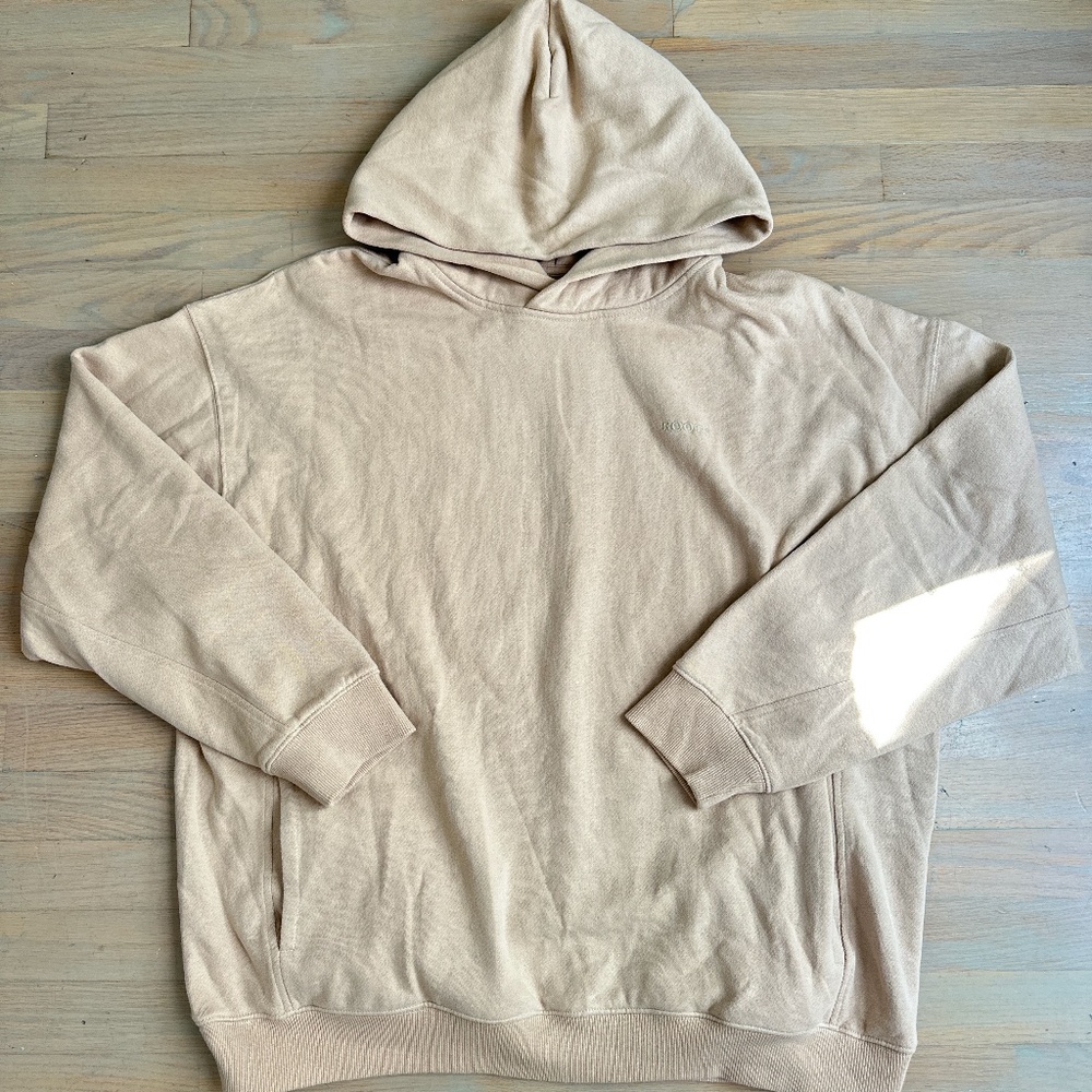 ROOTS Canada ONE Hoodie Oversized Boyfriend in Camel Beige Size Medium